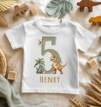 Personalised 5th Birthday T-Rex Pterodactyl T-Shirt Kids