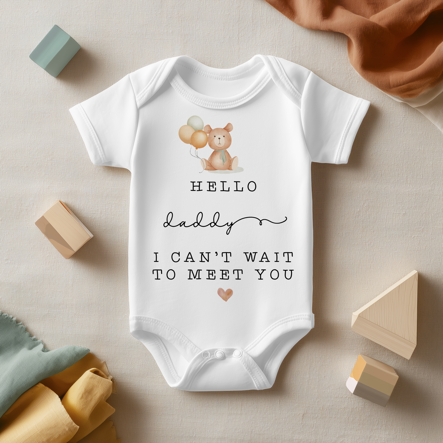 Hello Daddy Baby Announcement Bodysuit Gift