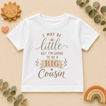 Going To Be A Big Cousin Kids T-Shirt, Eucalyptus Greenery