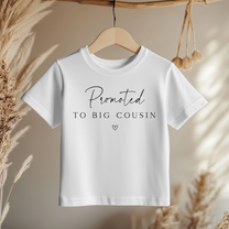Promoted To Big Cousin Script Heart T-Shirt for Kids