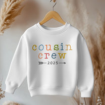 Personalised Cousin Crew Colourful Letters Sweatshirt for Kids