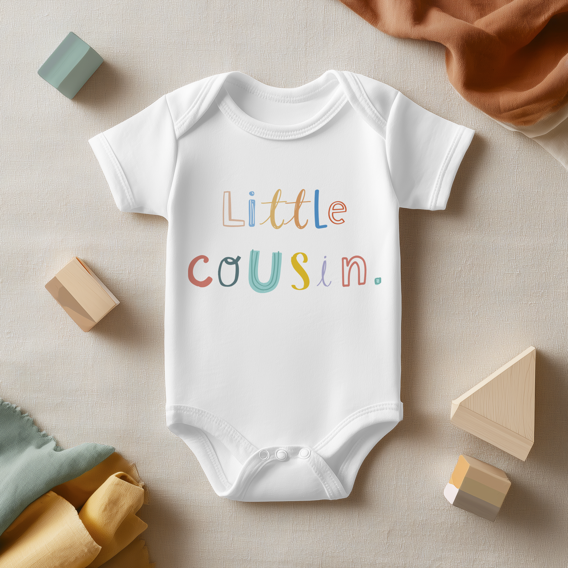 Little Cousin Colourful Letters Baby Bodysuit