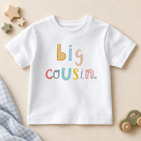 Big Cousin pastel lettering white T-shirt, CS048T / ZZB0380