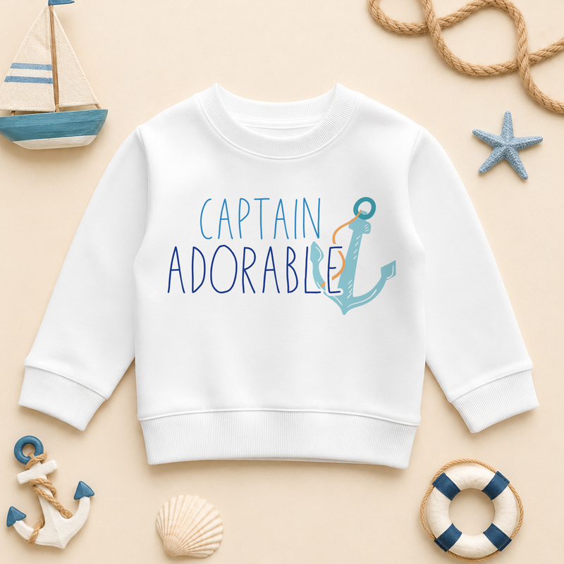 Captain Adorable Nautical Anchor — teal blue summer holiday sweatshirt