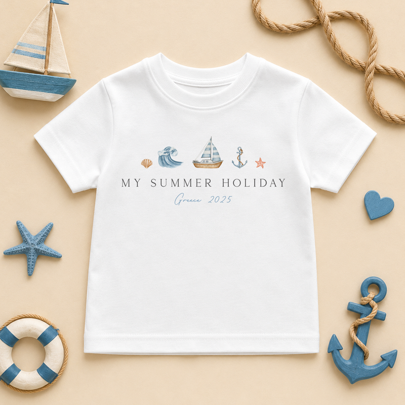 My Summer Holiday Nautical Wave & Sailboat — summer t-shirt