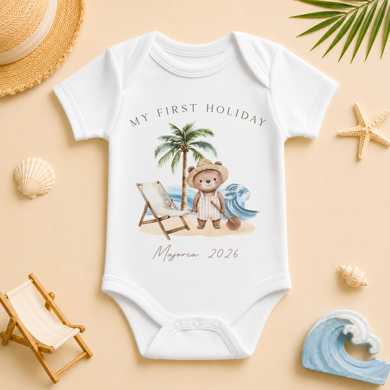 My Summer Holiday Bear Beach Chair — baby vest bodysuit