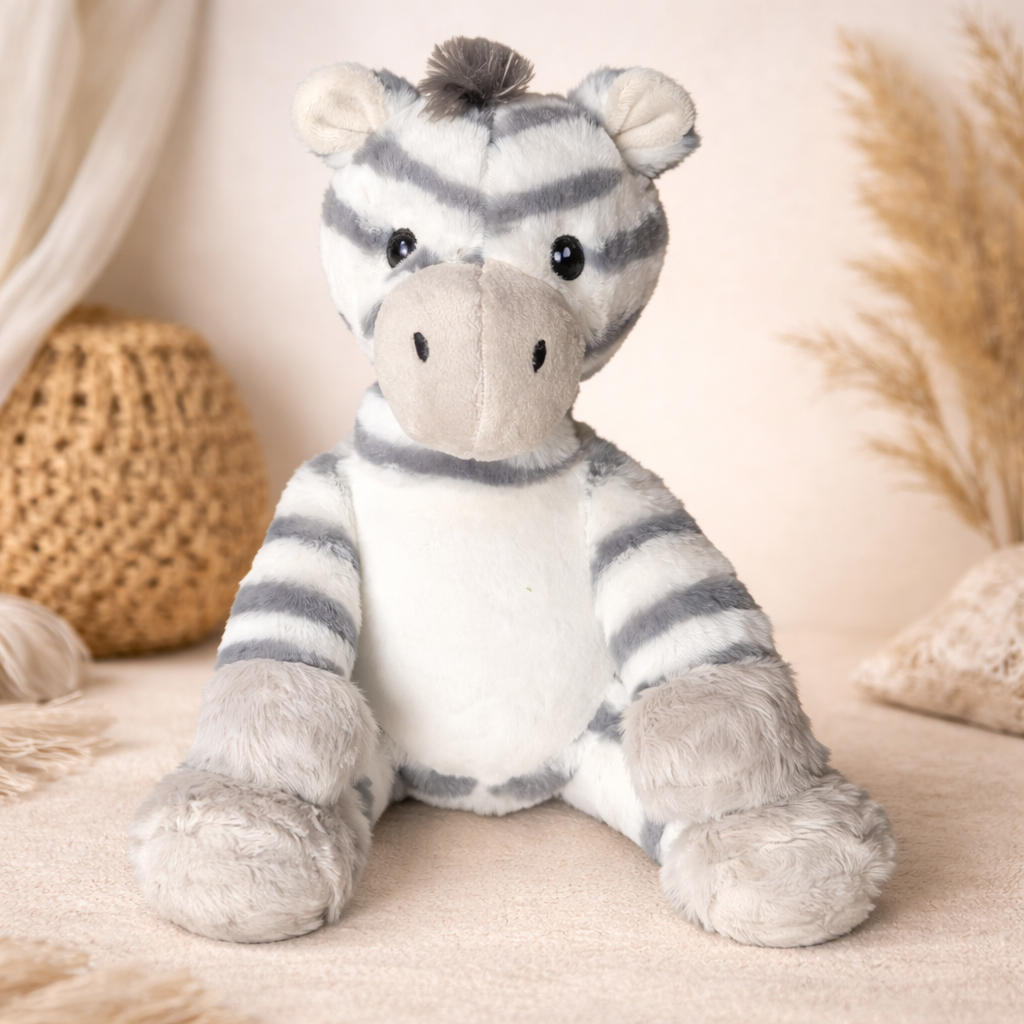 Zebra Plush Toy — Soft Stuffed Animal for Babies & Kids