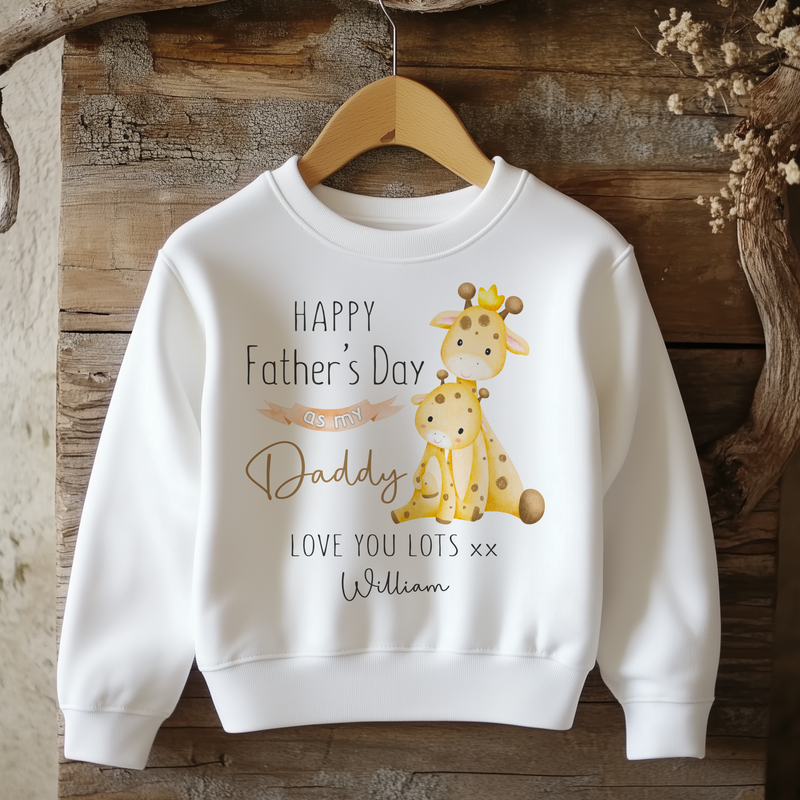 Father's Day Cute Giraffe Personalised Toddler & Kids Sweatshirt