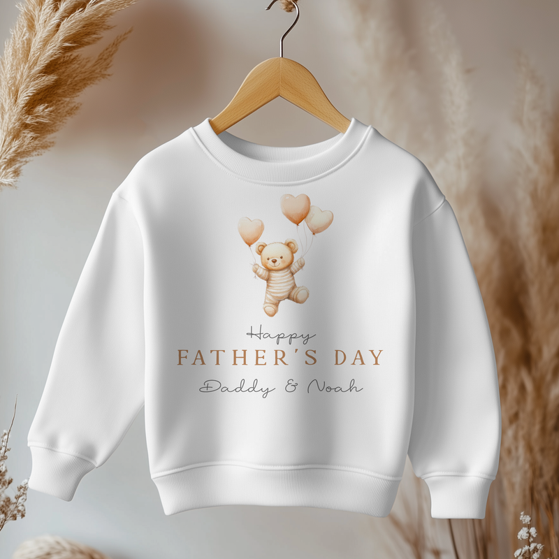 Father's Day Teddy Bear Personalised Toddler & Kids Sweatshirt