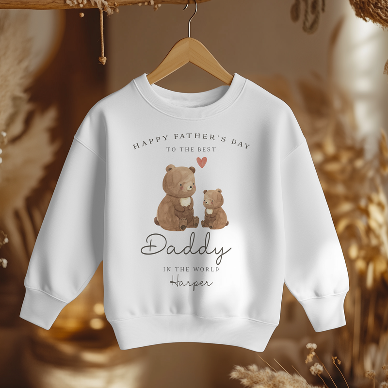 Father's Day Bear Personalised Toddler & Kids Sweatshirt