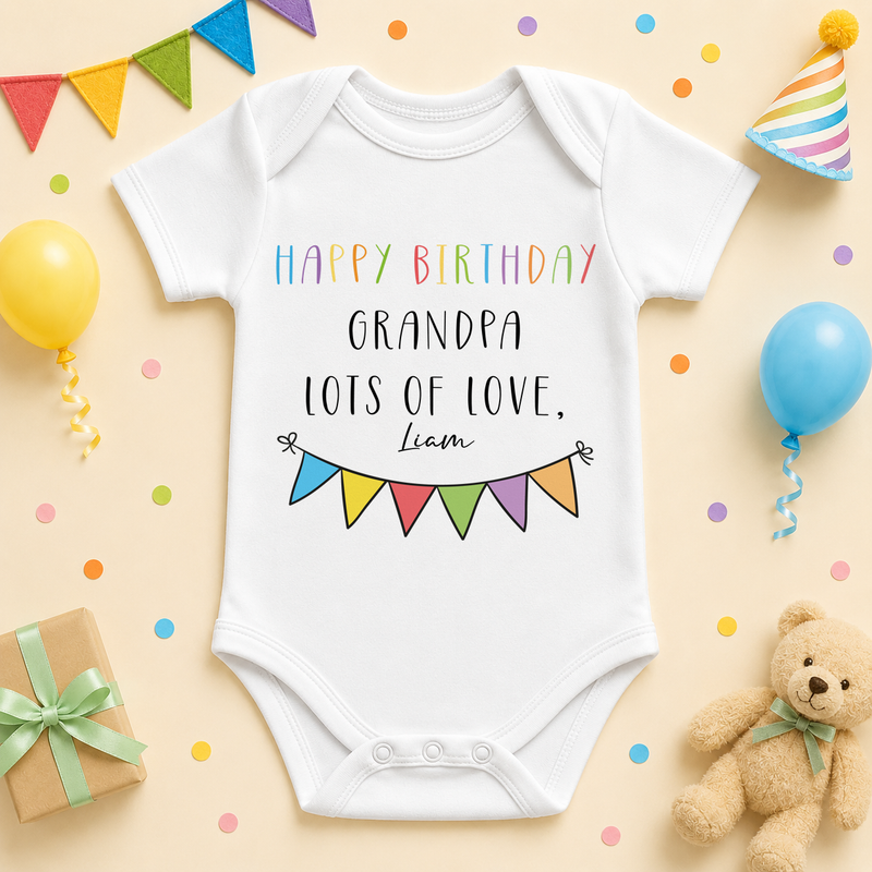 Grandpa FF028B personalised baby vest bodysuit