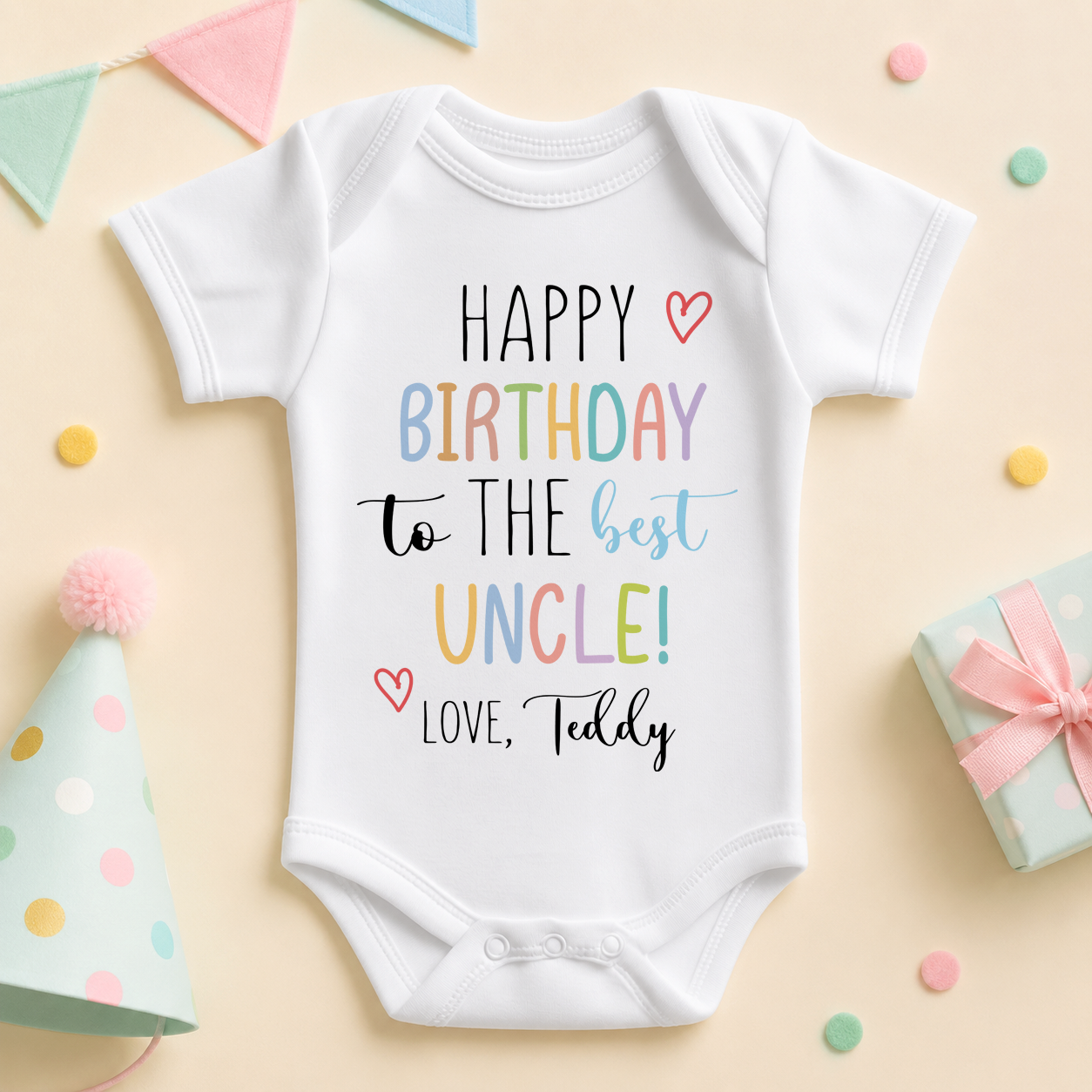 Uncle FF035B personalised baby vest bodysuit