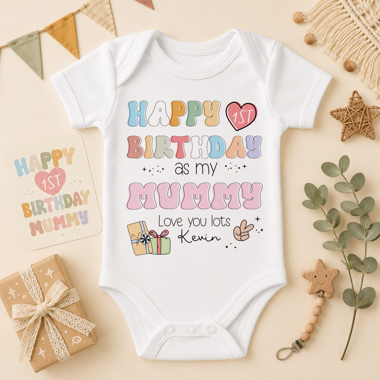 Mummy FF072B personalised baby vest bodysuit