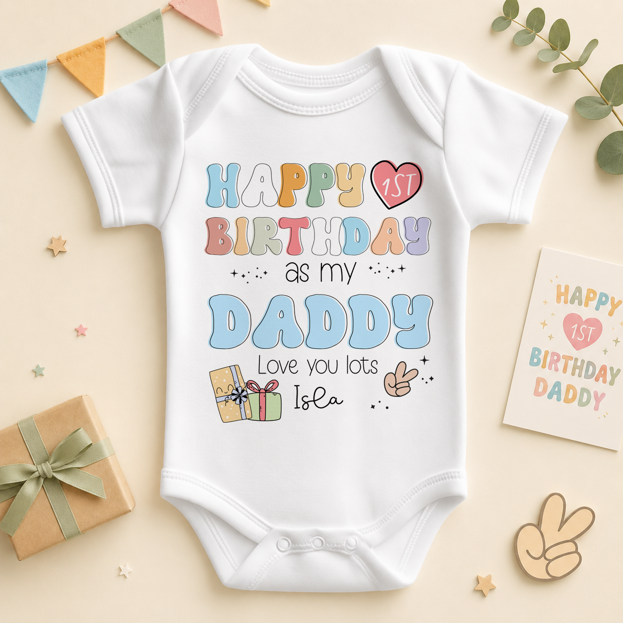 Daddy FF073B personalised baby vest bodysuit