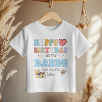 Personalised Happy Birthday Daddy Retro Bubble Letters T-Shirt for Kids