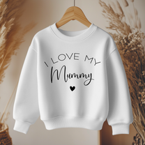 I Love My Mummy Kids Jumper Black Heart Script Lettering Cute Printed for Toddler Gift