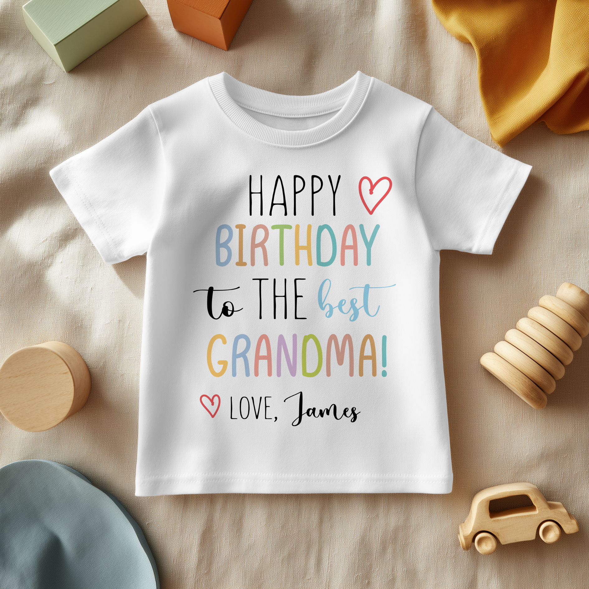 Happy Birthday To The Best Grandma Personalised Toddler & Kids T Shirt
