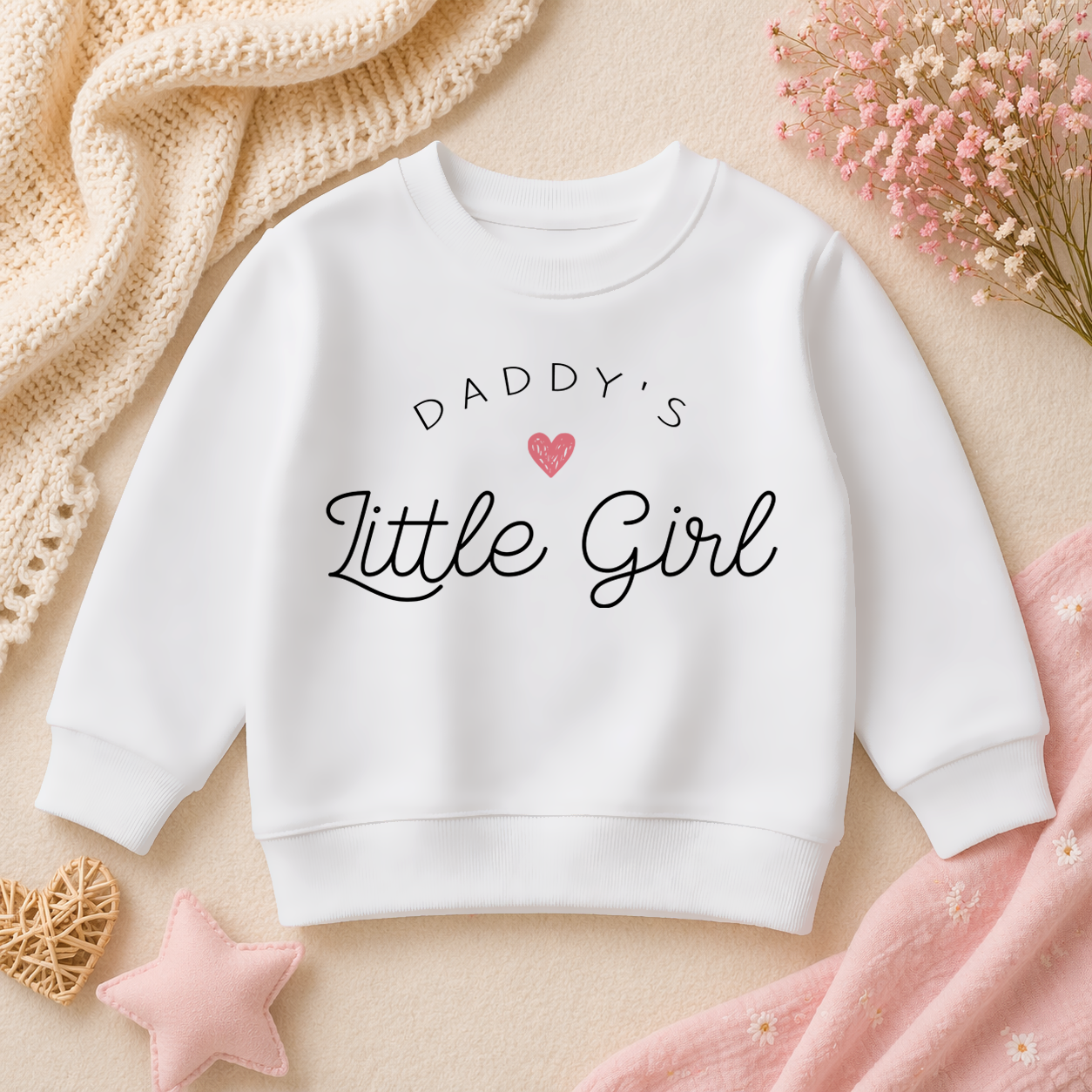 Daddy's Little Girl Pink Heart Sweatshirt for Girls & Kids