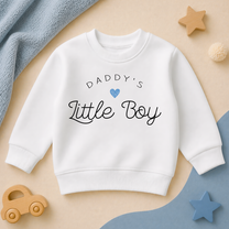 Daddy's Little Boy Blue Heart Sweatshirt for Boys & Kids