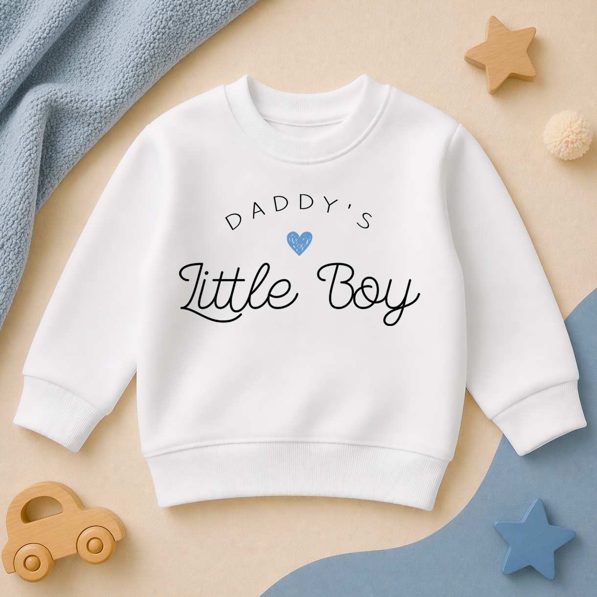 Daddy's Little Boy Blue Heart Sweatshirt for Boys & Kids
