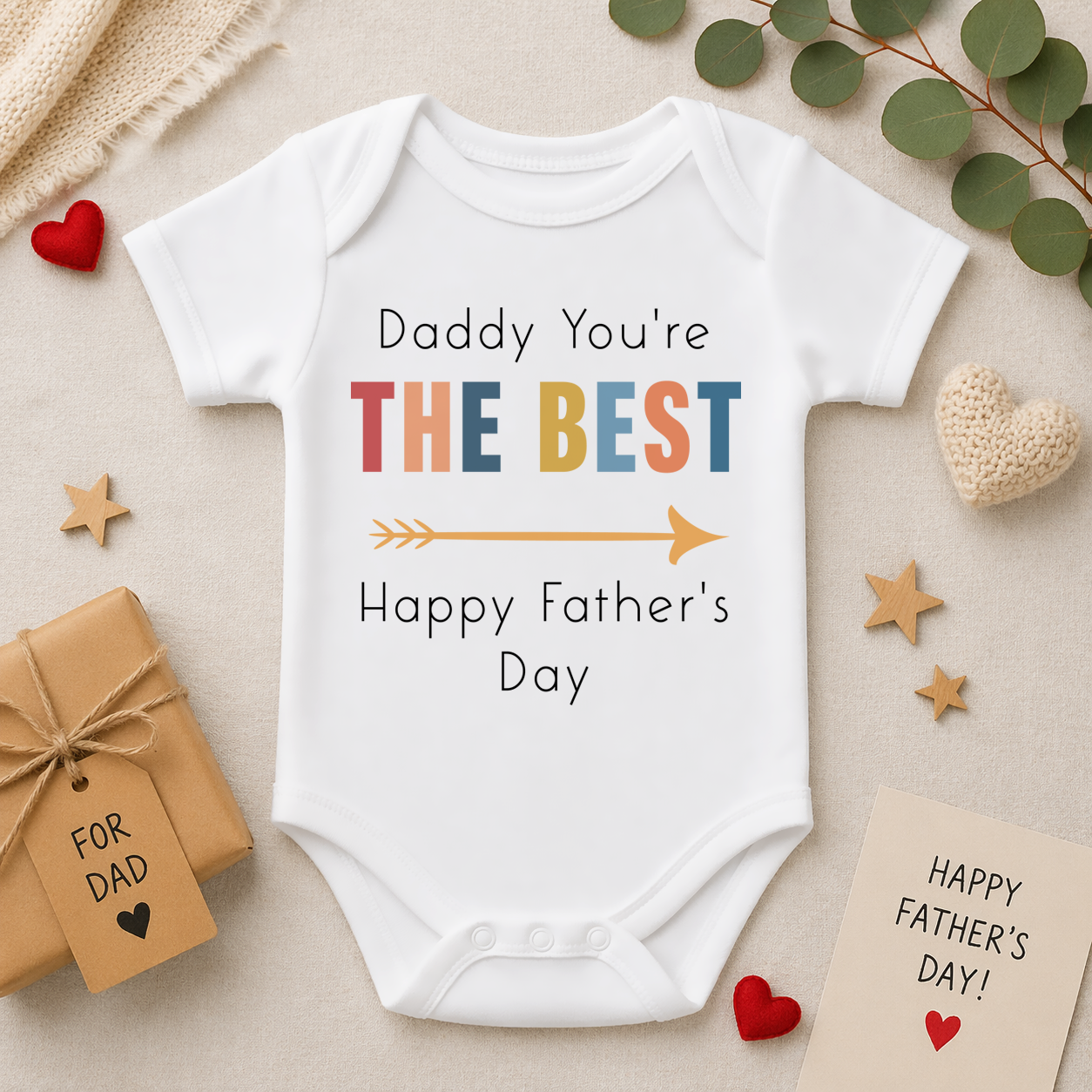 Father's Day 'Daddy You're The Best' Baby Bodysuit