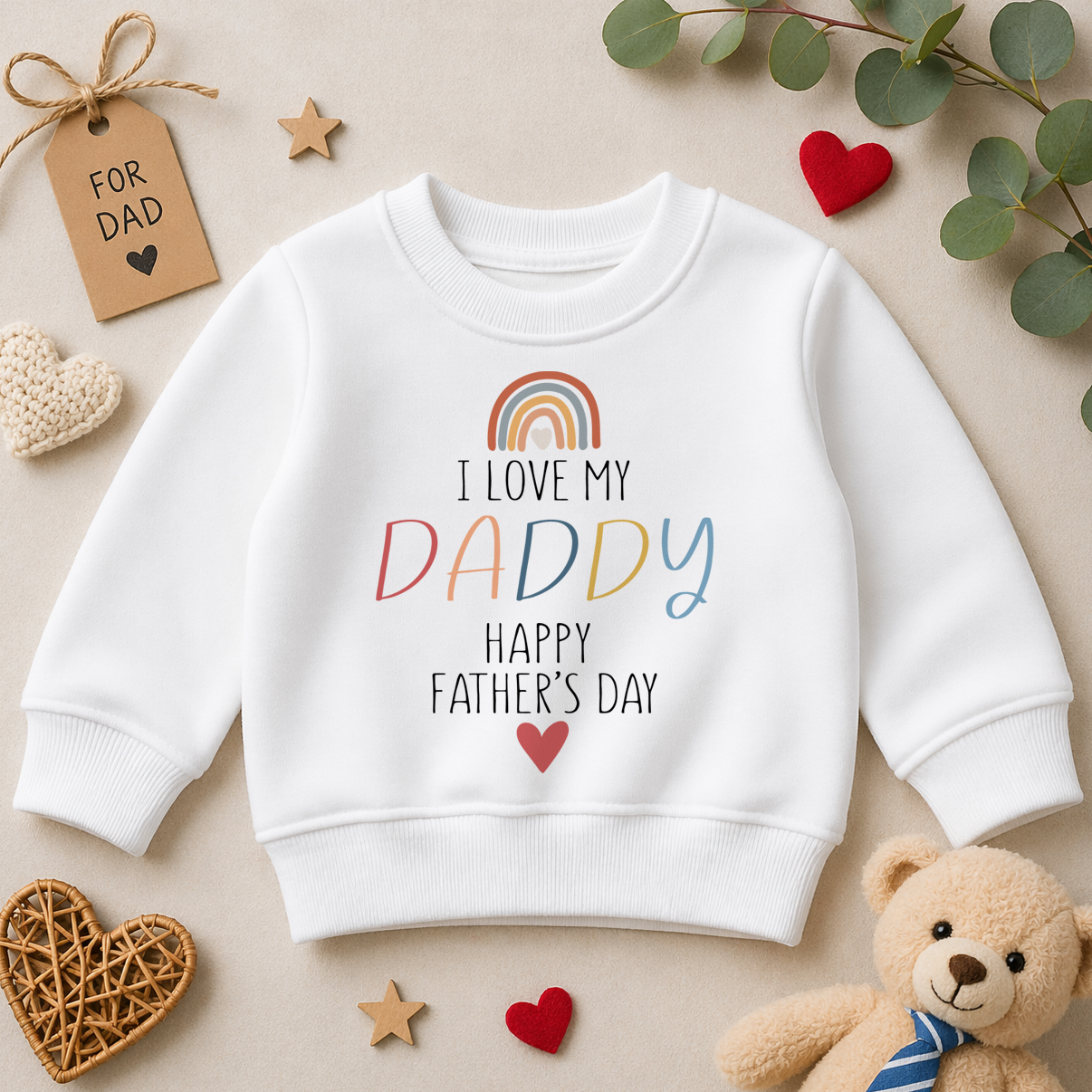 Father's Day Rainbow I Love Daddy Sweatshirt for Kids