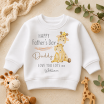 Personalised Father's Day Crown Giraffe & Baby Sweatshirt for Kids