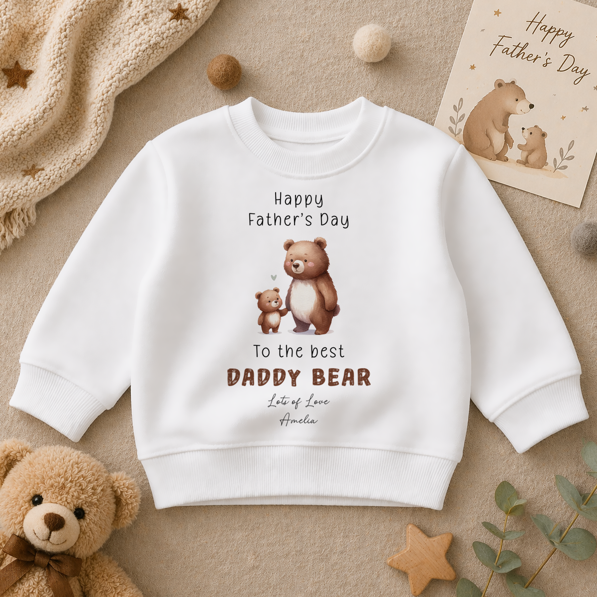 Personalised Father's Day Daddy & Baby Bear Sweatshirt for Kids