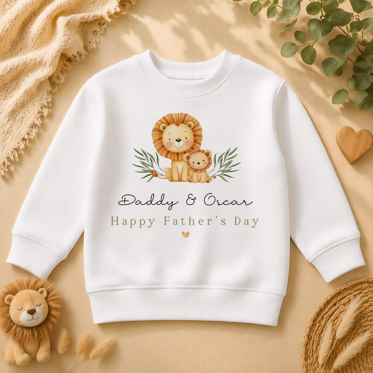 Personalised Father's Day Daddy & Cub Lions Sweatshirt for Kids