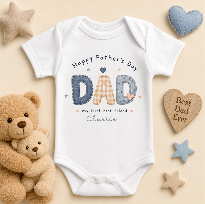 Personalised Father's Day Baby Vest Bodysuit, DAD My First Best Friend
