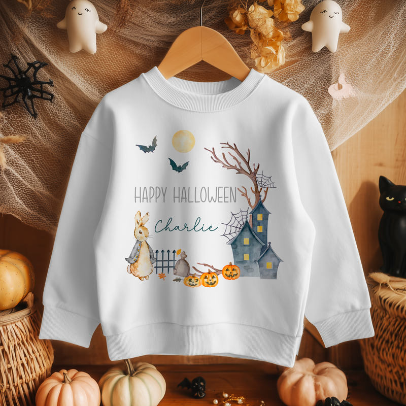 Halloween Peter Rabbit Inspired Personalised Toddler & Kids Sweatshirt