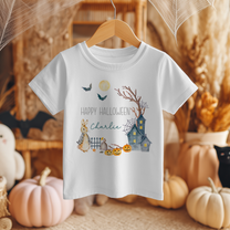 Personalised Halloween Rabbit Haunted House T-Shirt for Kids