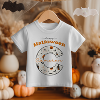 Personalised Initial Letter Halloween Character T-Shirt for Kids