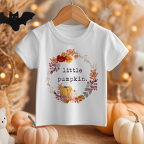 Halloween Autumn Pumpkin Wreath T-Shirt for Kids