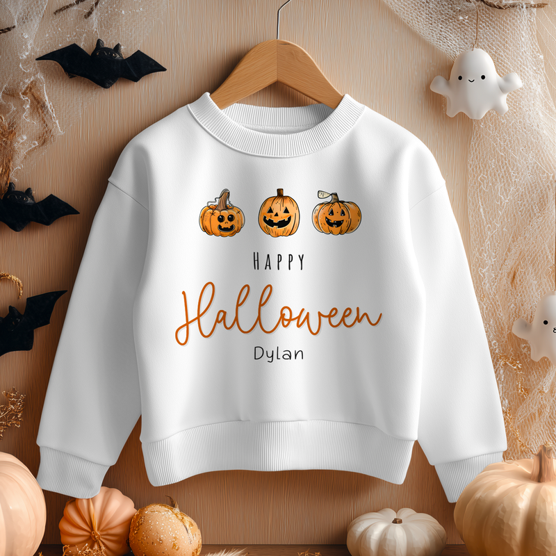 Halloween Pumpkins Personalised Toddler & Kids Sweatshirt