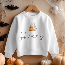 Personalised Halloween Ghost & Pumpkin Sweatshirt for Kids