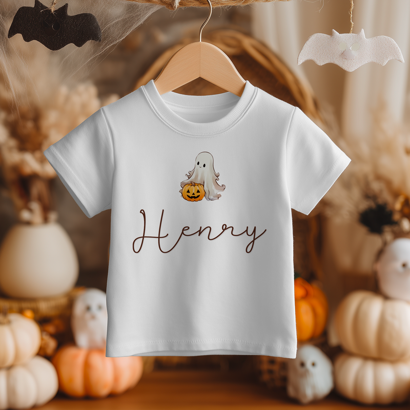 Halloween Ghost Personalised Toddler & Kids T Shirt