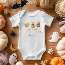 Personalised Halloween Teddy Bears Pumpkin Baby Bodysuit