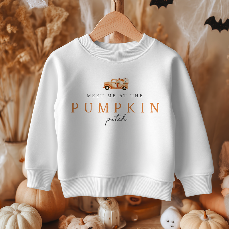 Meet Me At The Pumpkin Patch Halloween Toddler & Kids Sweatshirt