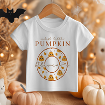 Personalised Halloween Happy Pumpkin Wreath T-Shirt for Kids