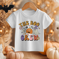Retro Halloween Ghost Pumpkin T-Shirt for Kids