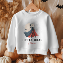 Personalised Halloween Cute Dracula Moon & Bats Sweatshirt for Boys & Kids