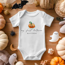 Personalised Baby My First Halloween Smiling Pumpkin Baby Bodysuit for Kids