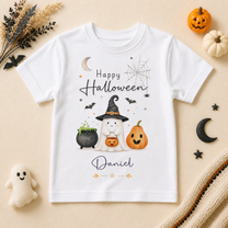 Personalised Halloween Ghost Pumpkin Kids T-Shirt