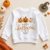 Personalised Halloween Three Smiling Pumpkins Sweatshirt for Kids