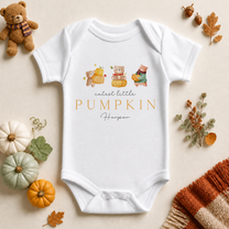 Personalised Cutest Little Pumpkin Baby Vest Bodysuit, Halloween Three Bears