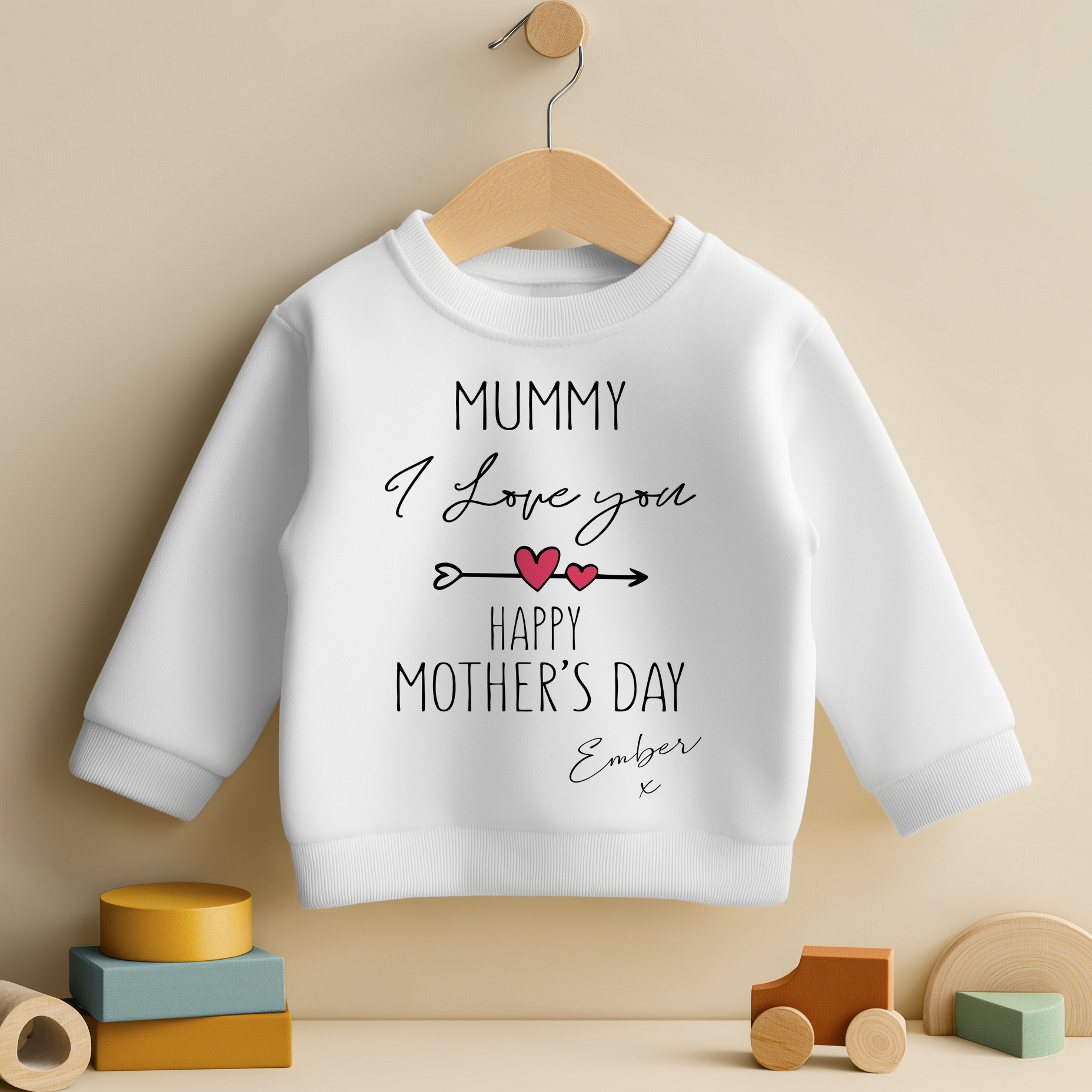 Mummy I Love You Mother's Day Personalised Toddler & Kids Sweatshirt