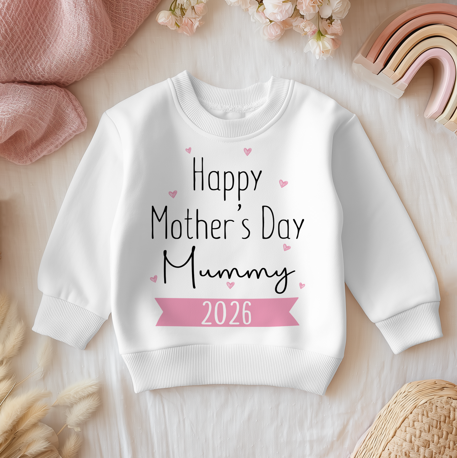 Happy Mother's Day Mummy Pink Girl Toddler & Kids Sweatshirt