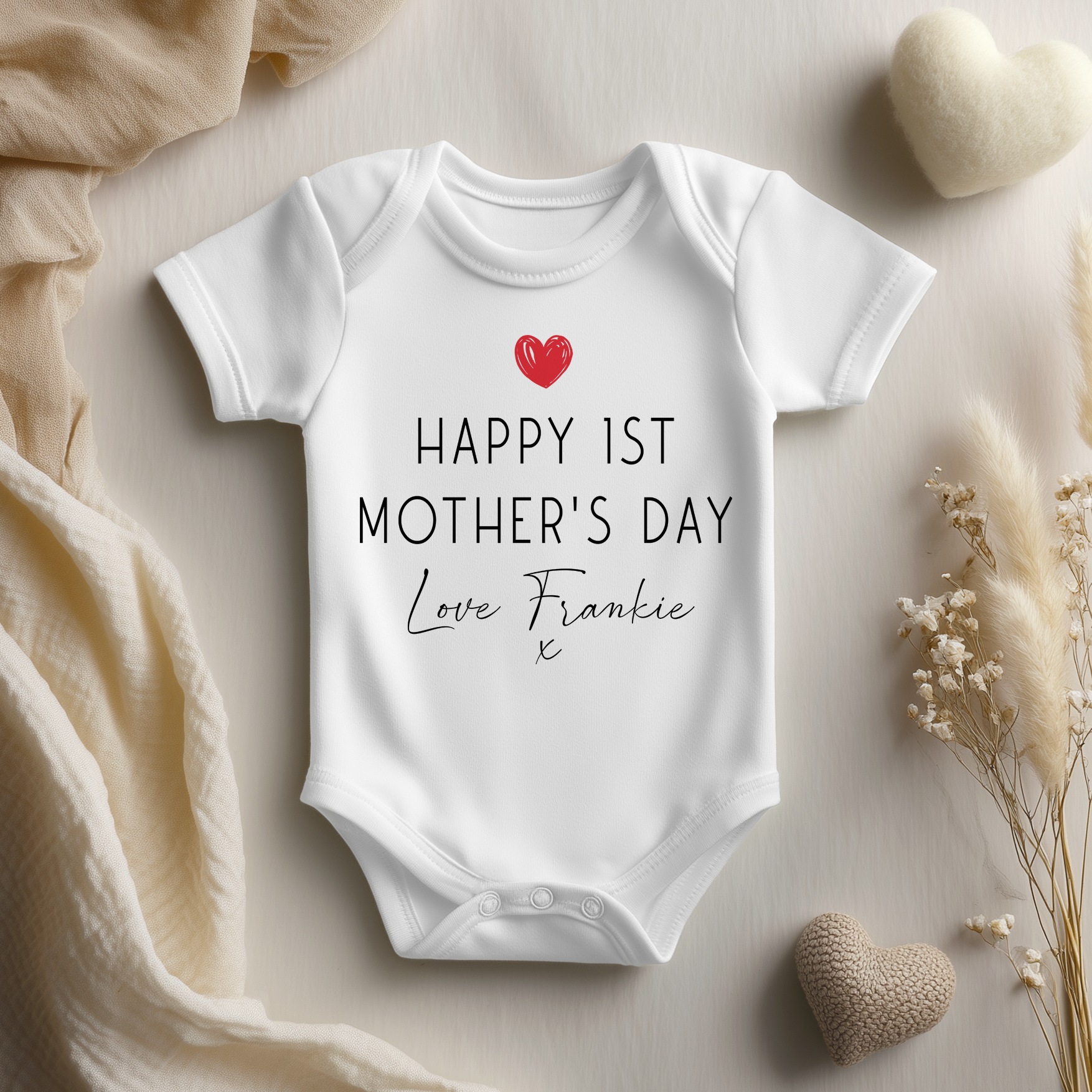 Happy 1st Mother's Day Personalised Baby Bodysuit