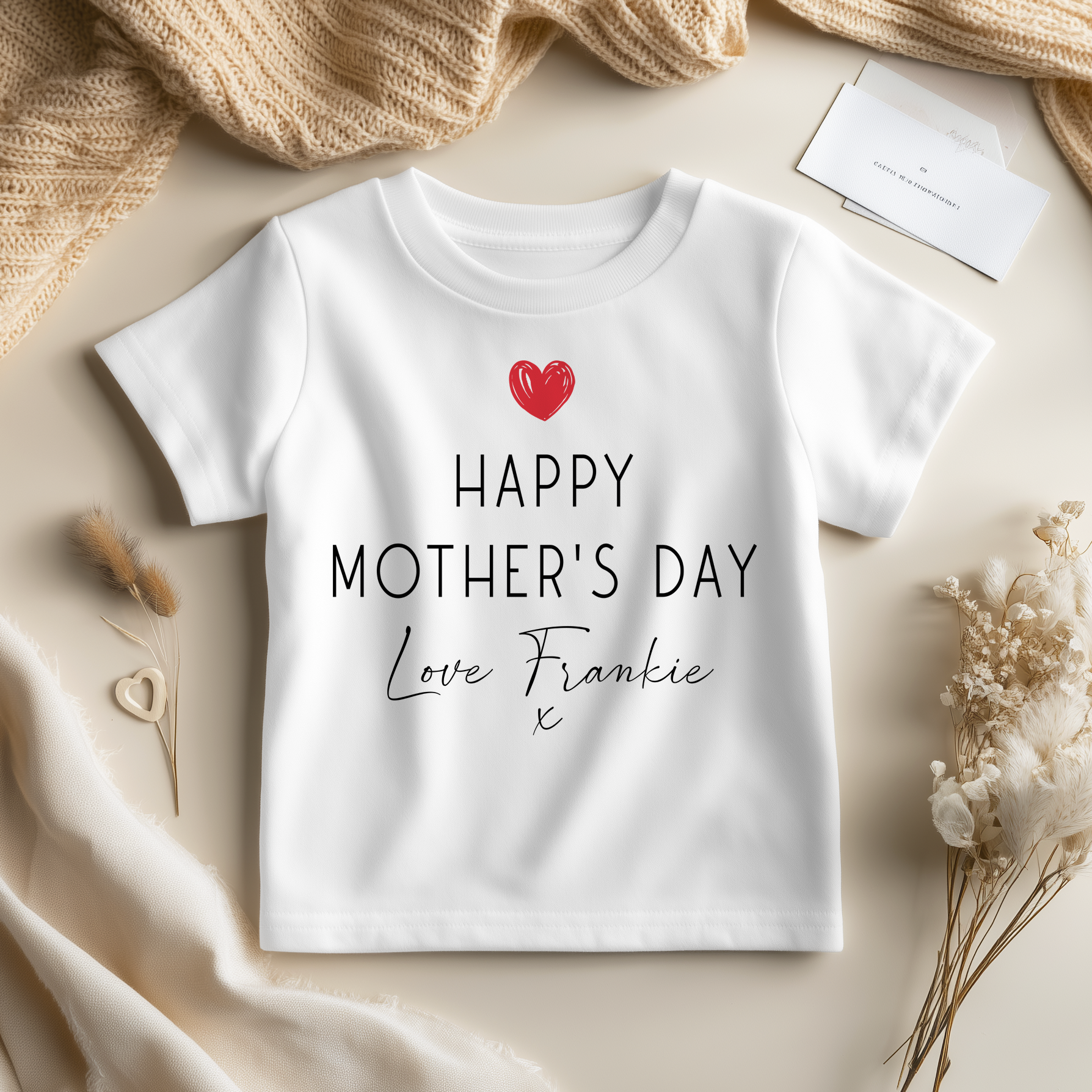 Mother's Day Heart Personalised Toddler & Kids T Shirt